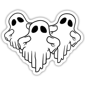 Team 3 funny ghosts - Sticker size S (10 x 10 cm) - white matte - Front
