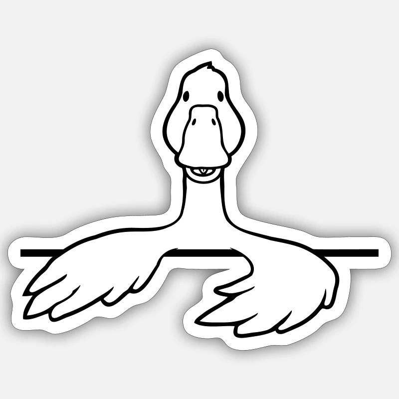 Comic Gans hinter Mauer Sticker Größe S (10 x 10 cm)