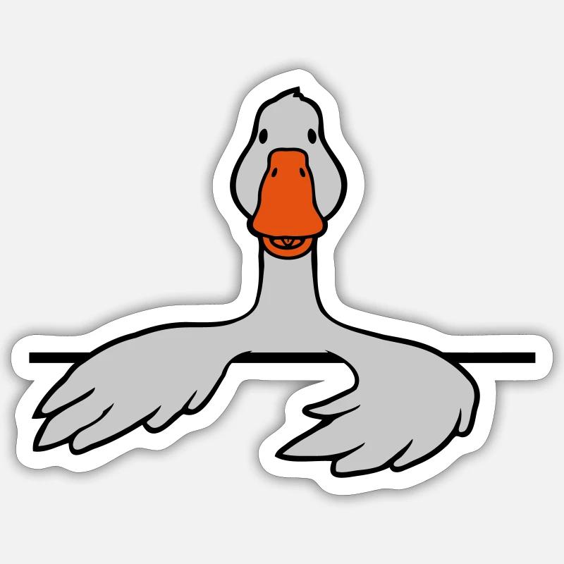 Derrière Wall Gans Comic - Sticker taille S (10 x 10 cm) - blanc mat
