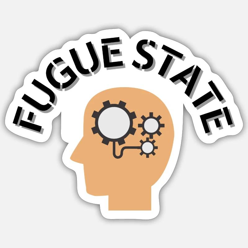 Fugue state - text black Sticker taille S (10 x 10 cm)