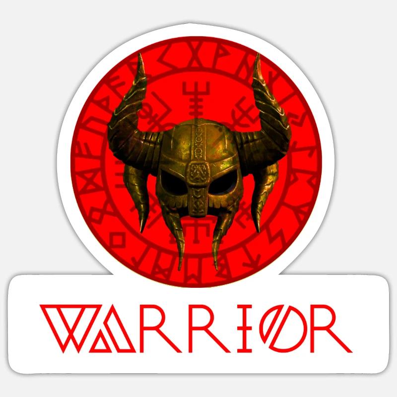 Warrior - Sticker Größe S (10 x 10 cm) - Mattweiß