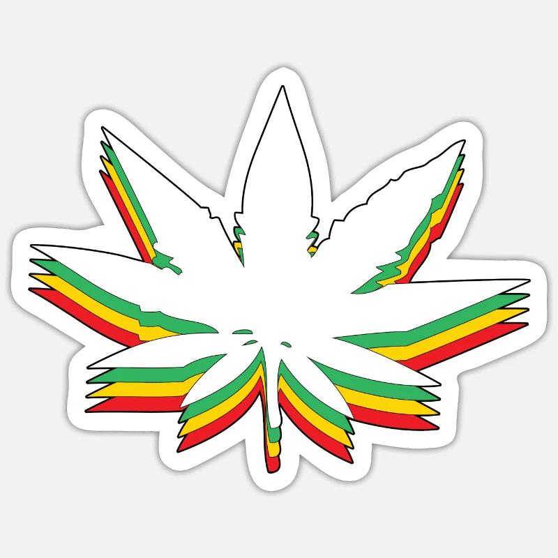Weed Leaf - Sticker Größe S (10 x 10 cm) - Mattweiß