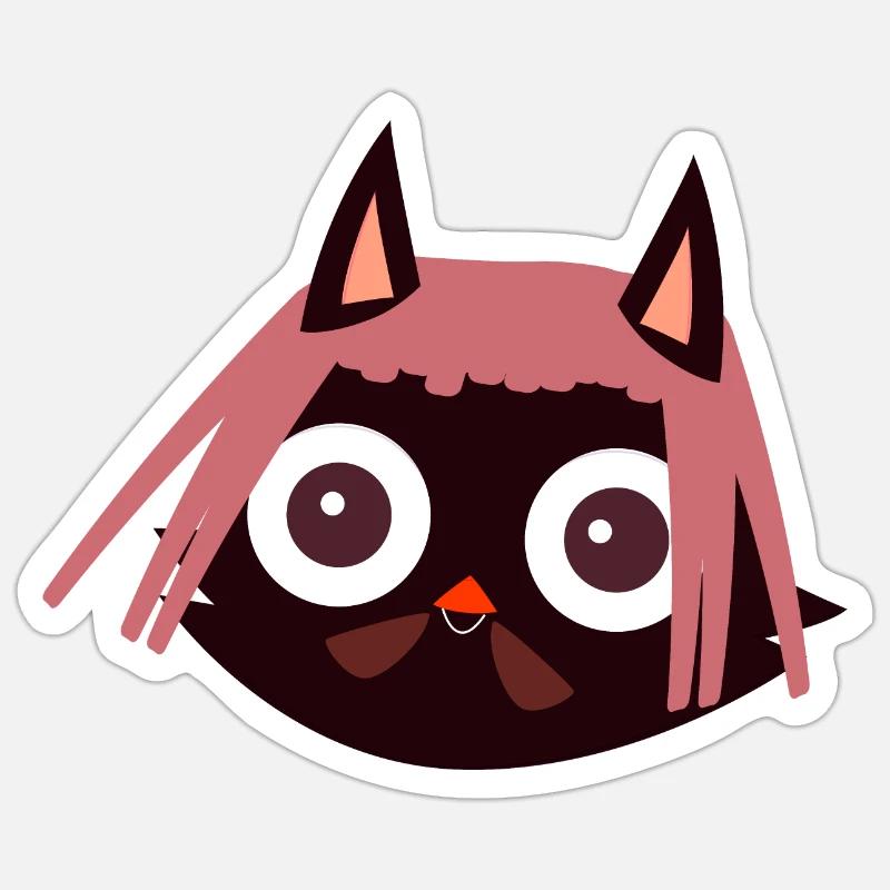 Süße Katze Thundercat - Sticker Größe S (10 x 10 cm) - Mattweiß