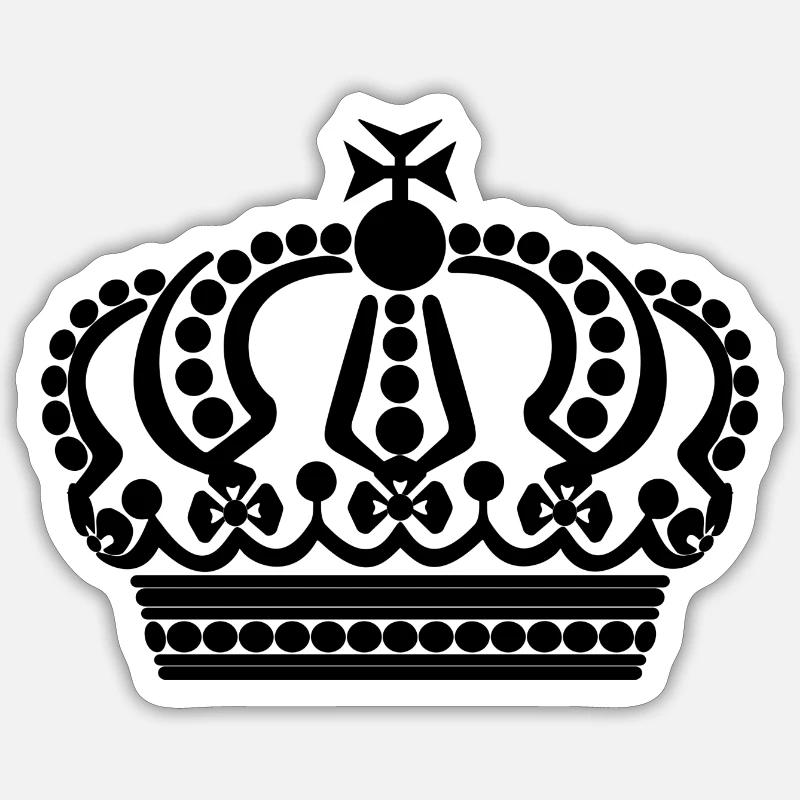 Schwarze Krone - Sticker Größe S (10 x 10 cm) - Mattweiß