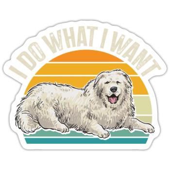 Grand chien pyrénéen - Sticker taille S (10 x 10 cm) - blanc mat - Devant
