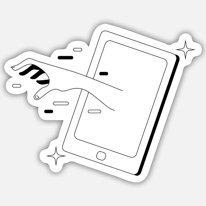 Chronically Online | BLACK - Sticker Größe S (10 x 10 cm) - Mattweiß