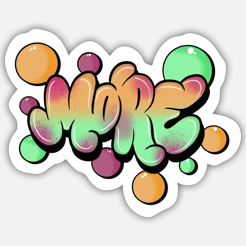 Graffiti More bubble Sticker size S (10 x 10 cm)