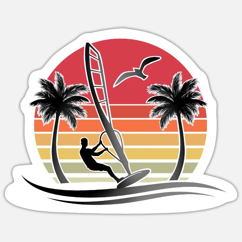 Windsurfing Windsurfer Windsurf - Sticker size S (10 x 10 cm) - white matte
