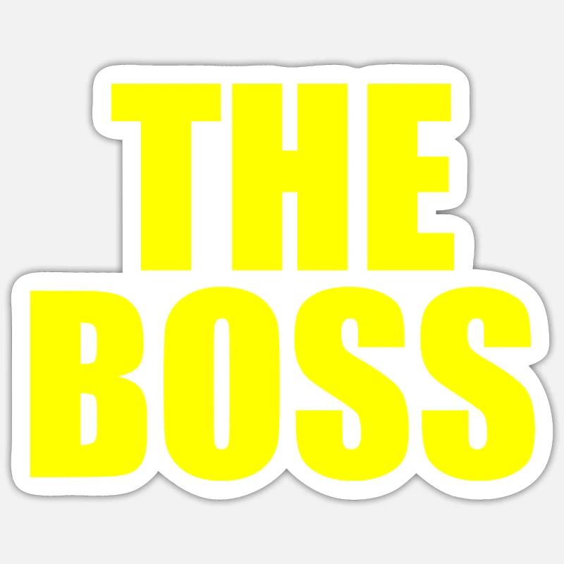 The boss - Sticker taille S (10 x 10 cm) - blanc mat