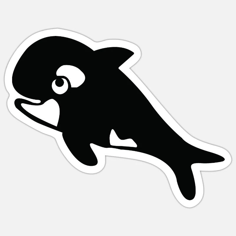Schwertwal - Sticker Größe S (10 x 10 cm) - Mattweiß