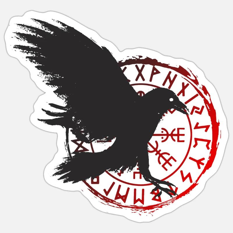 Corbeau - Sticker taille S (10 x 10 cm) - blanc mat