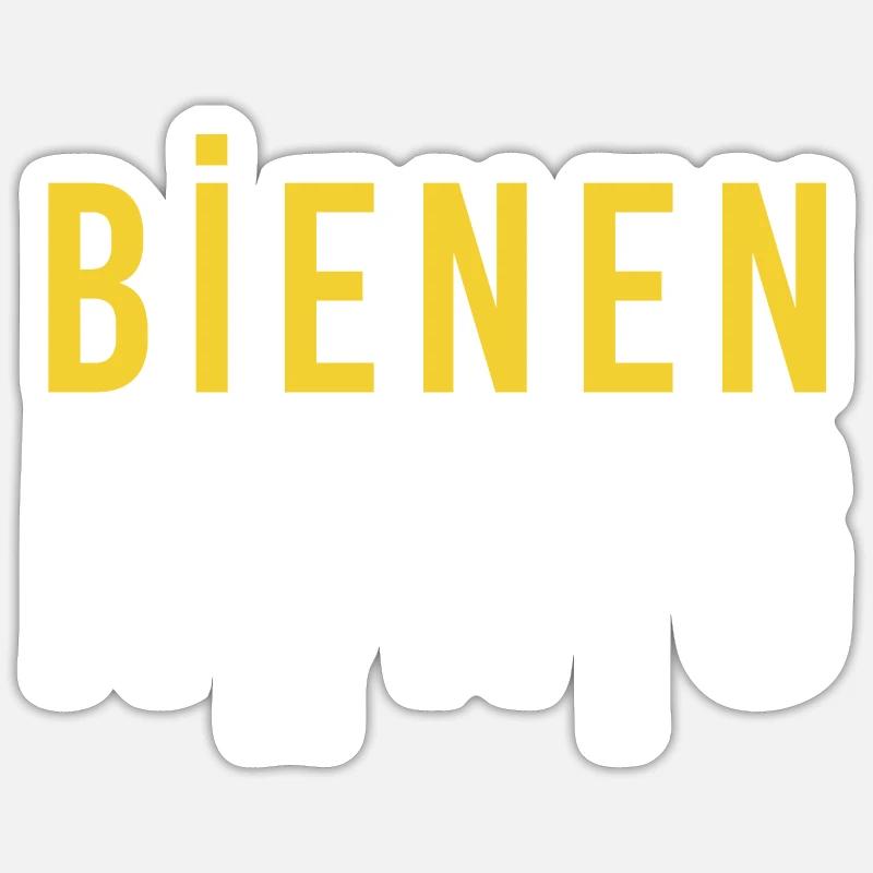 Bienenkönig Imker bee Volk Honig - Sticker Größe S (10 x 10 cm) - Mattweiß