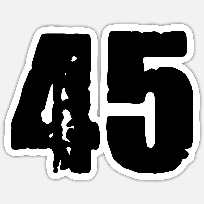 45 number jersey - Sticker size S (10 x 10 cm) - white matte