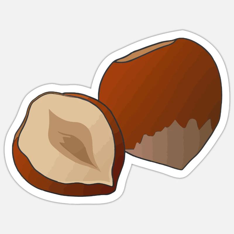 Noisette - Sticker taille S (10 x 10 cm) - blanc mat
