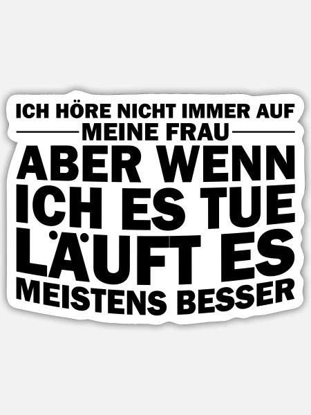 Lustiges Ehemann T-Shirt - Sticker Größe S (10 x 10 cm) - Mattweiß