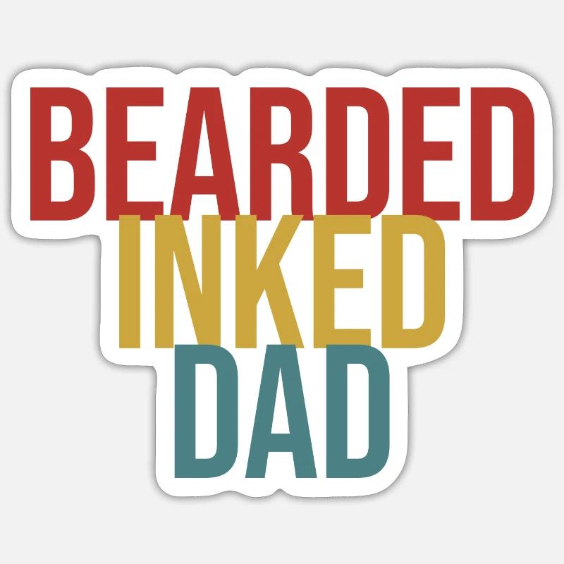 Der bärtige Papa - Sticker Größe S (10 x 10 cm) - Mattweiß