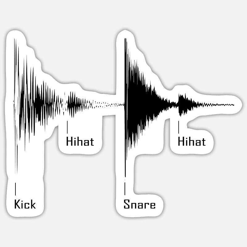 Drumbeat - Sticker Größe S (10 x 10 cm) - Mattweiß