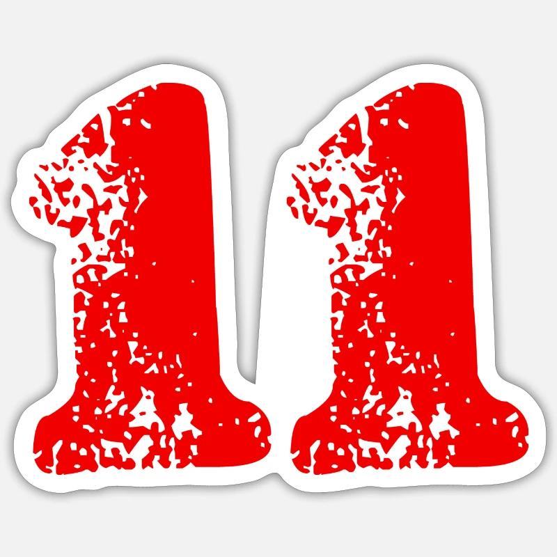 11 Symbole numérique - Sticker taille S (10 x 10 cm) - blanc mat