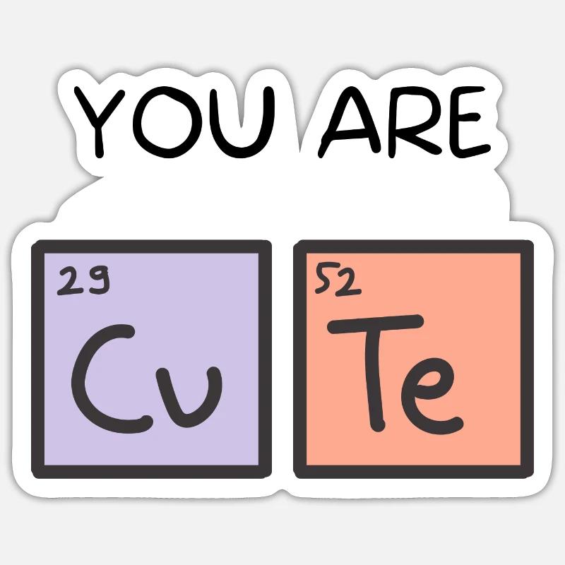 CU-TE - Sticker size S (10 x 10 cm) - white matte
