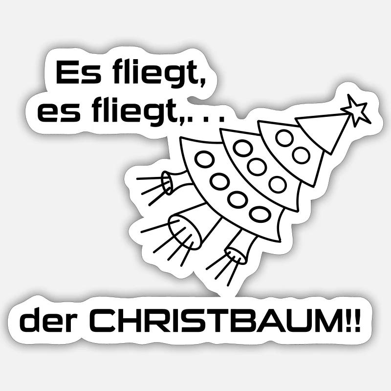Weihnachtsbaumrakete Sticker Größe S (10 x 10 cm)