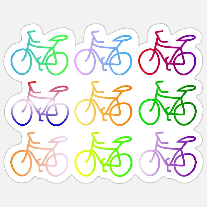 Bike scribble. - Sticker size S (10 x 10 cm) - white matte