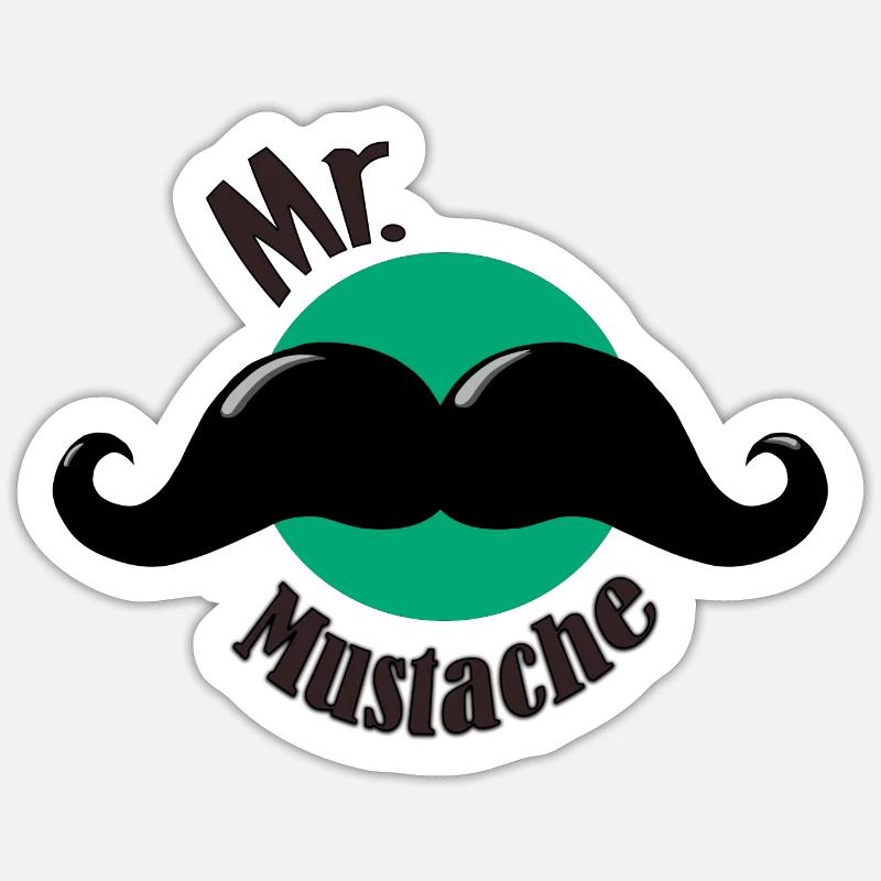Herr Schnurrbart Sticker Größe S (10 x 10 cm)