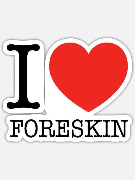 Ich liebe Vorhaut - Sticker Größe S (10 x 10 cm) - Mattweiß