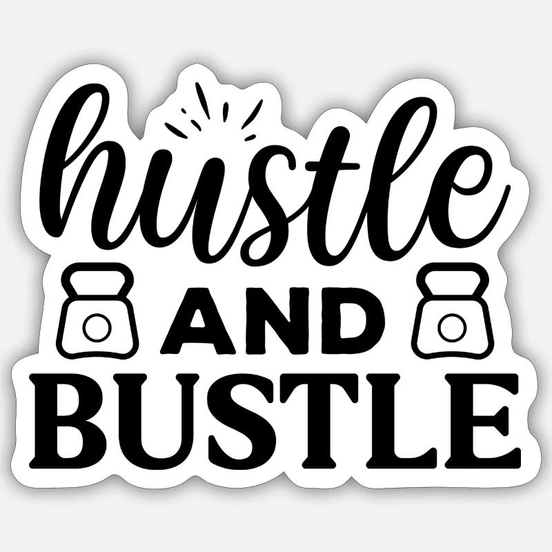 Hustle and Bustle - agitation - Sticker taille S (10 x 10 cm) - blanc mat