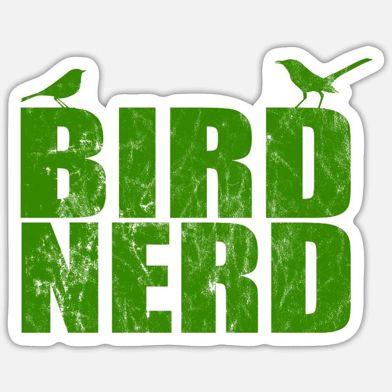 Vogel Bird Nerd lustiger Spruch - Sticker Größe S (10 x 10 cm) - Mattweiß