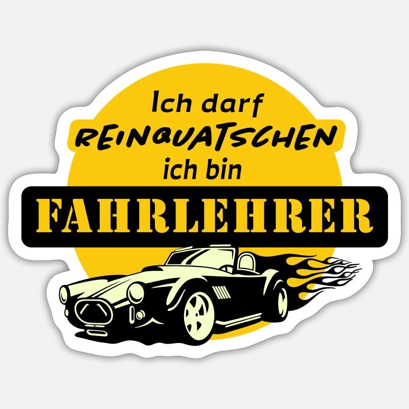 Fahrlehrer dürfen reinquatschen, Fahrschule Sticker Größe S (10 x 10 cm)