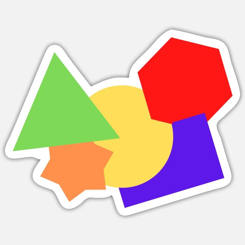 Formen bunt - Sticker Größe S (10 x 10 cm) - Mattweiß