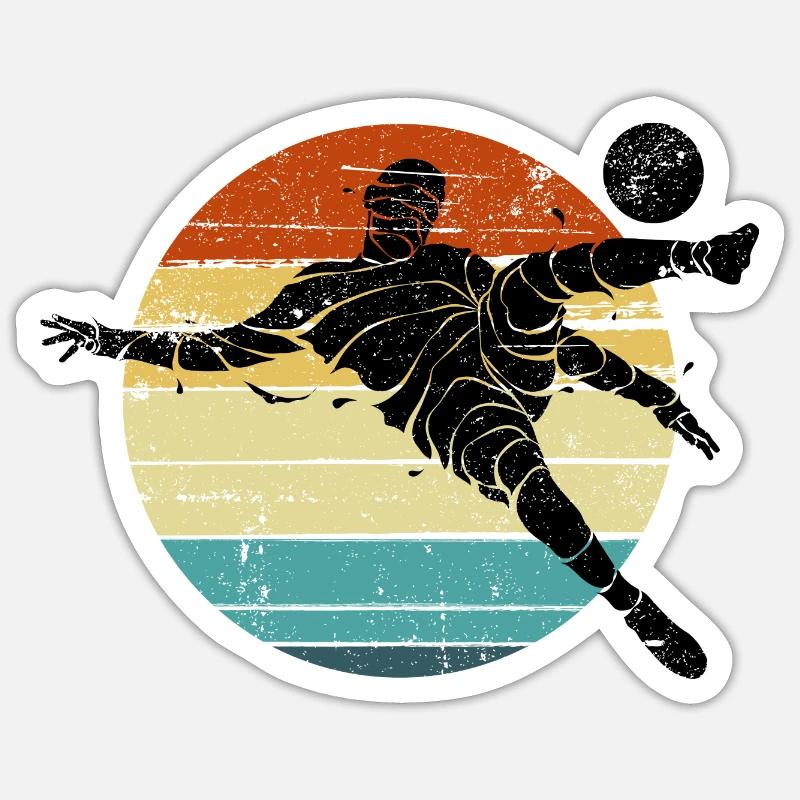 Rétro coureur Sunset Circle - Sticker taille S (10 x 10 cm) - blanc mat