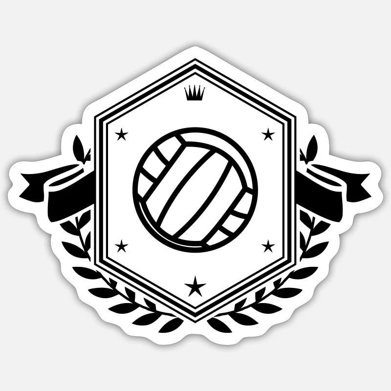 Volleyball Crest - Sticker size S (10 x 10 cm) - white matte