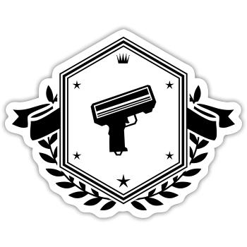Weapon Money Rain Crest - Sticker size S (10 x 10 cm) - white matte - Front