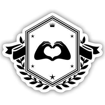 Hands Heart Coat of Arms - Sticker size S (10 x 10 cm) - white matte - Front