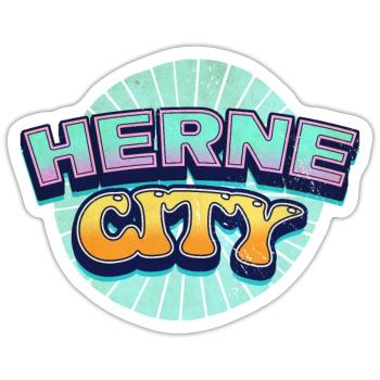 Herne Germany City Font Pop Art Comic - Sticker size S (10 x 10 cm) - white matte - Front