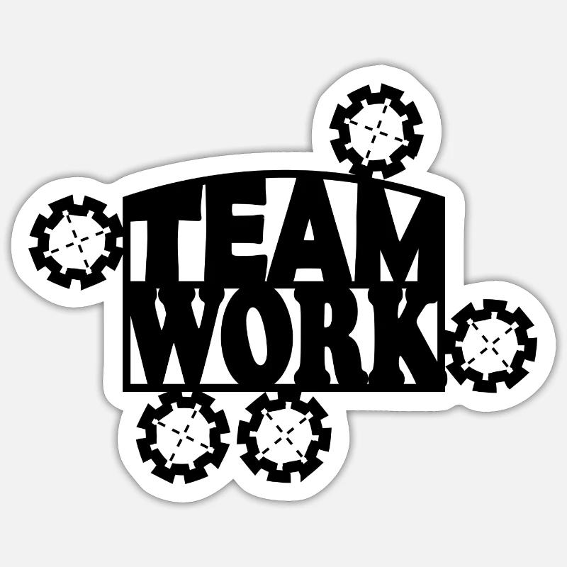 Teamwork - Sticker size S (10 x 10 cm) - white matte