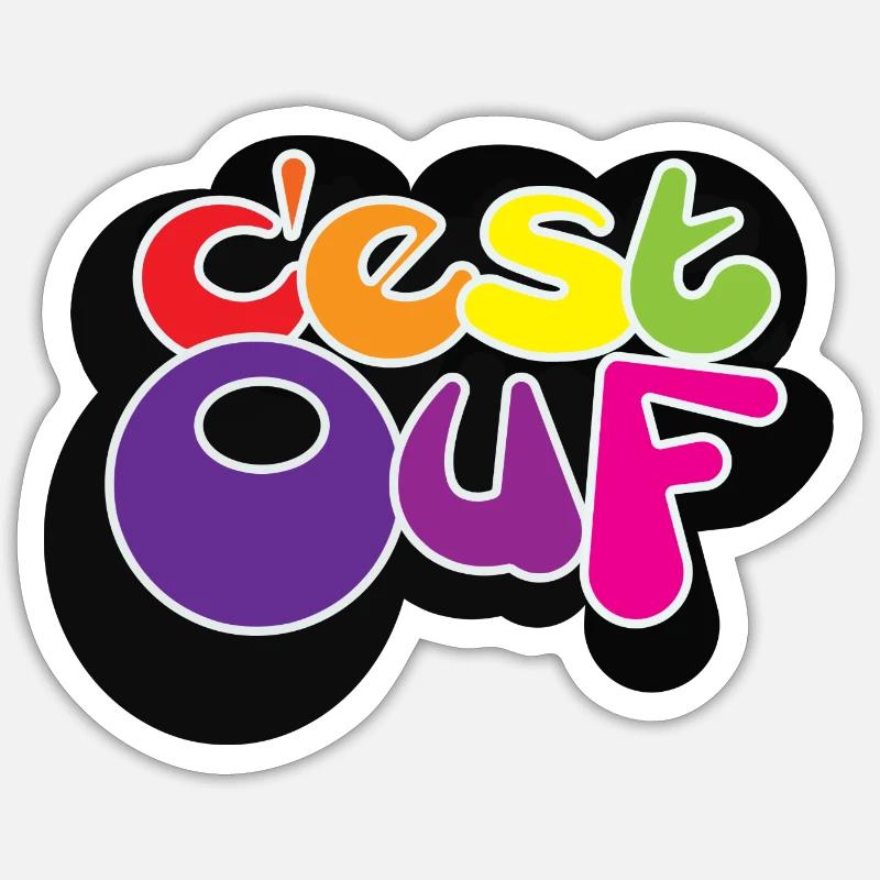 C EST OUF - Sticker taille S (10 x 10 cm) - blanc mat