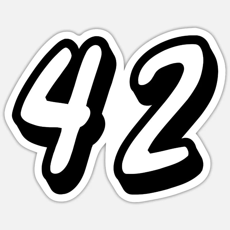 42 Sticker taille S (10 x 10 cm)