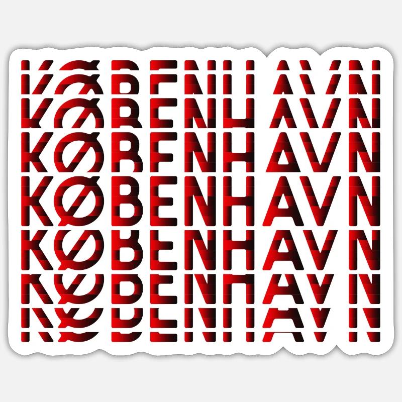 Copenhagen Neon Typography Pattern Sticker size S (10 x 10 cm)