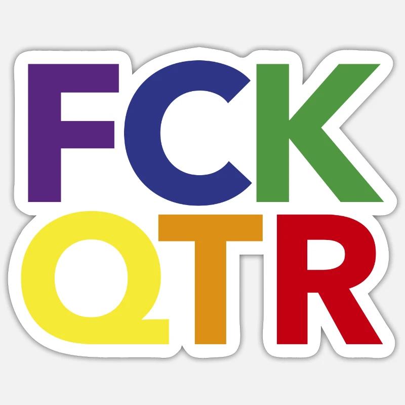 FCK QTR - Sticker Größe S (10 x 10 cm) - Mattweiß