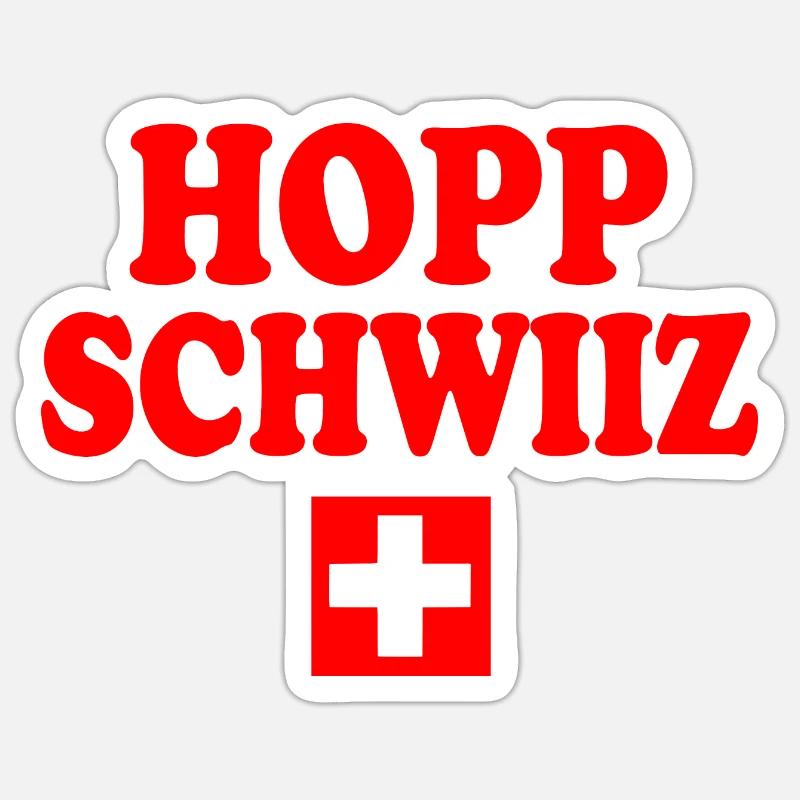 Hopp schwiiz - Sticker taille S (10 x 10 cm) - blanc mat