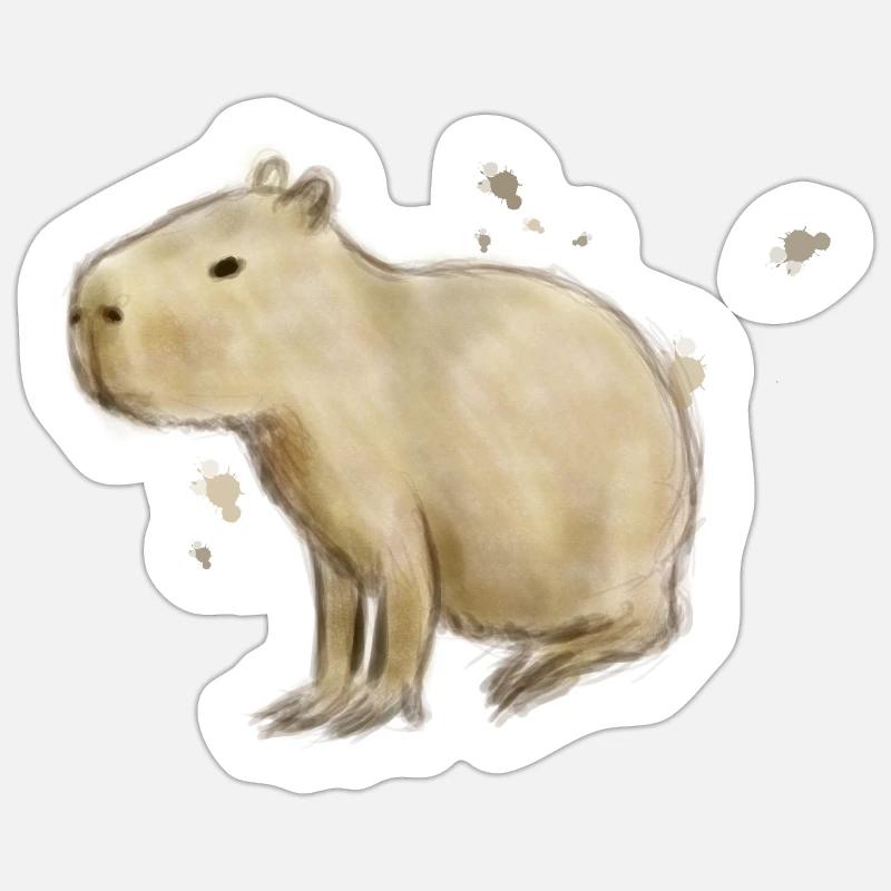 Capybara Sticker taille S (10 x 10 cm)