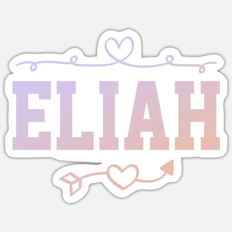 Élie - Sticker taille S (10 x 10 cm) - blanc mat