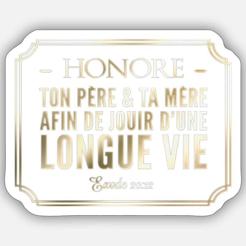 Exode 20:12 Sticker taille S (10 x 10 cm)