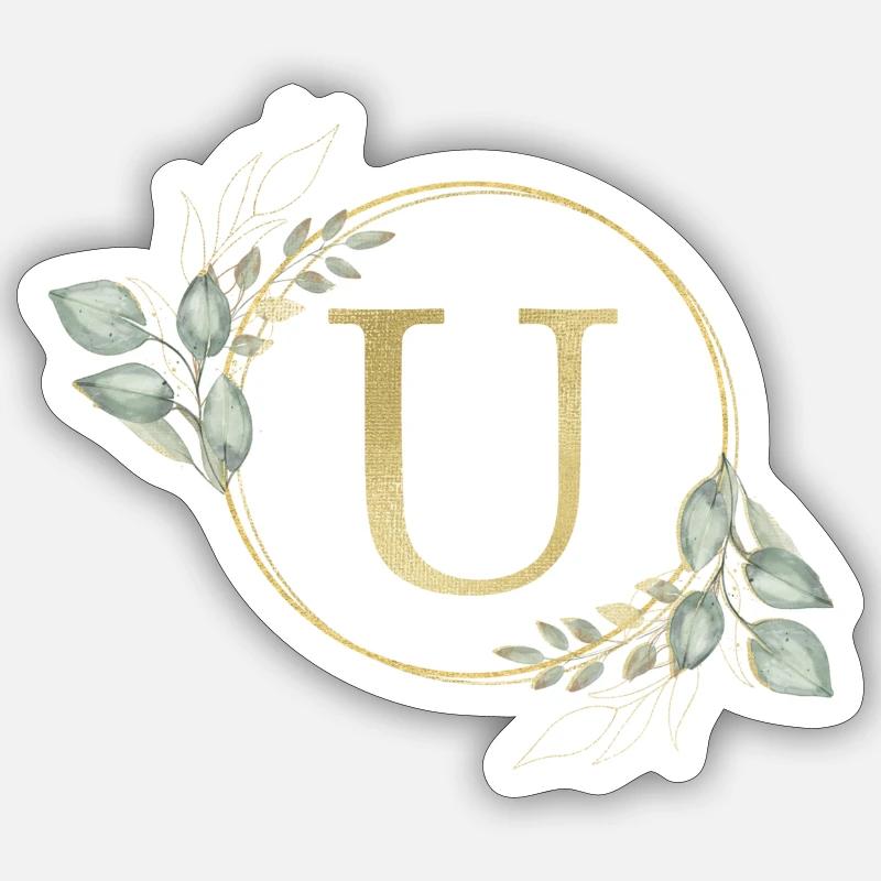 Customizable Monogram U Sticker size S (10 x 10 cm)