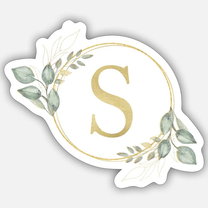 Personalisierbar Monogramm S Sticker Größe S (10 x 10 cm)