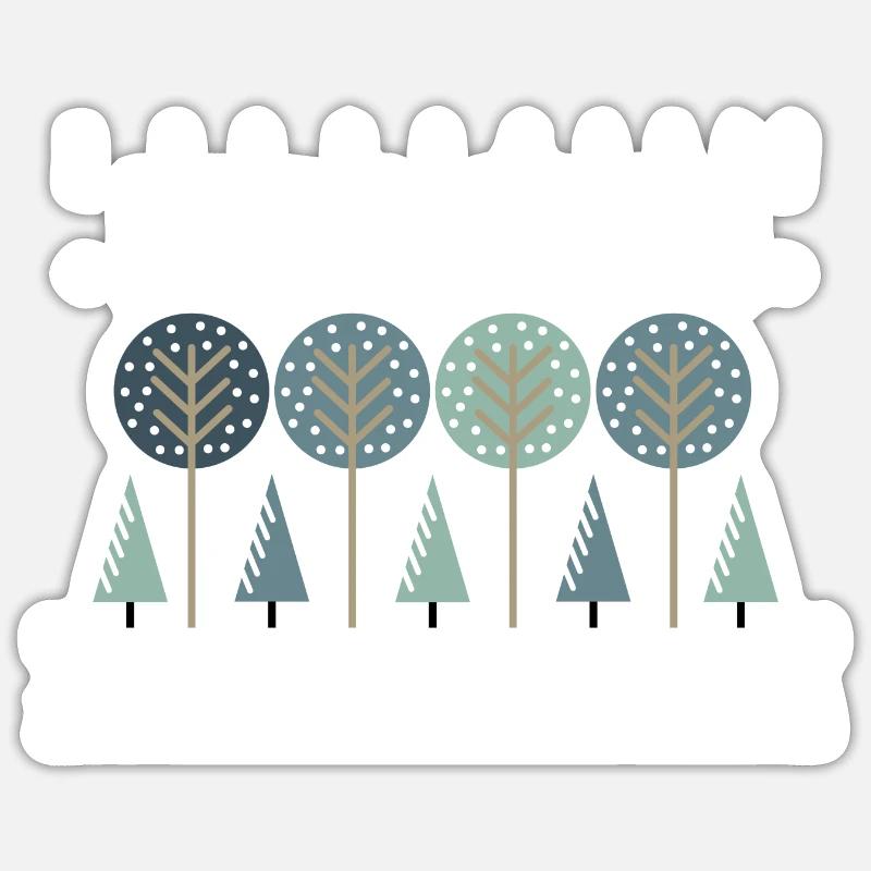 Verschneiter Wald - Sticker Größe S (10 x 10 cm) - Mattweiß