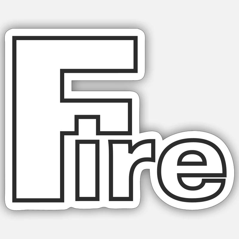 Fire - Sticker size S (10 x 10 cm) - white matte