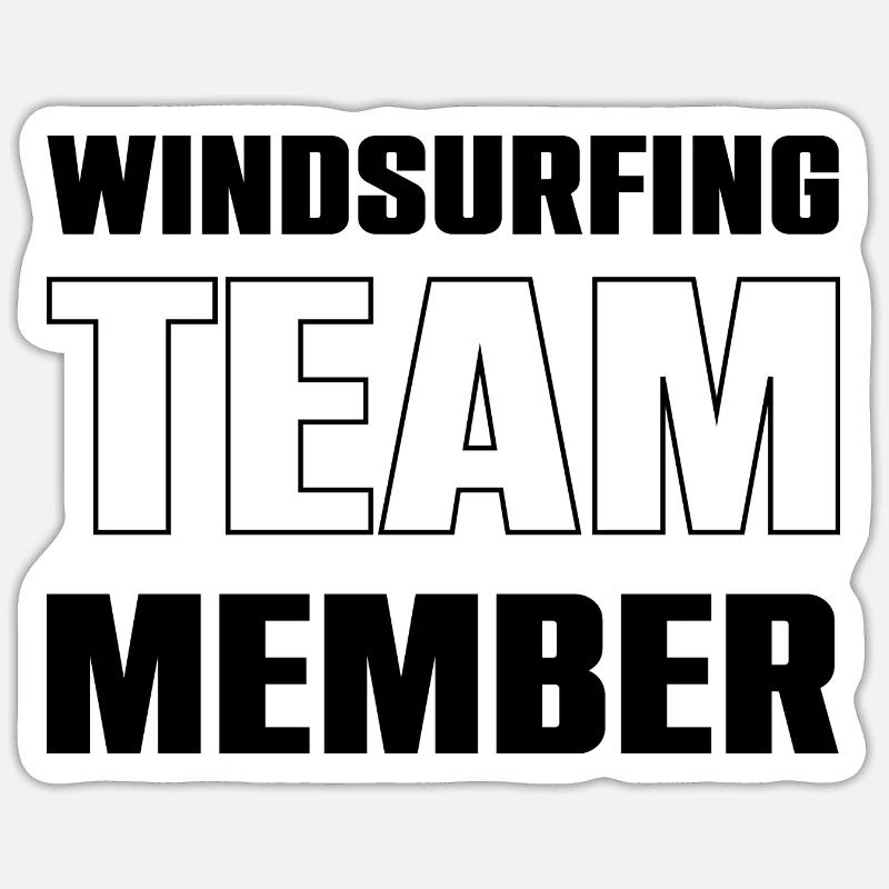 Windsurfing Team - Sticker Größe S (10 x 10 cm) - Mattweiß